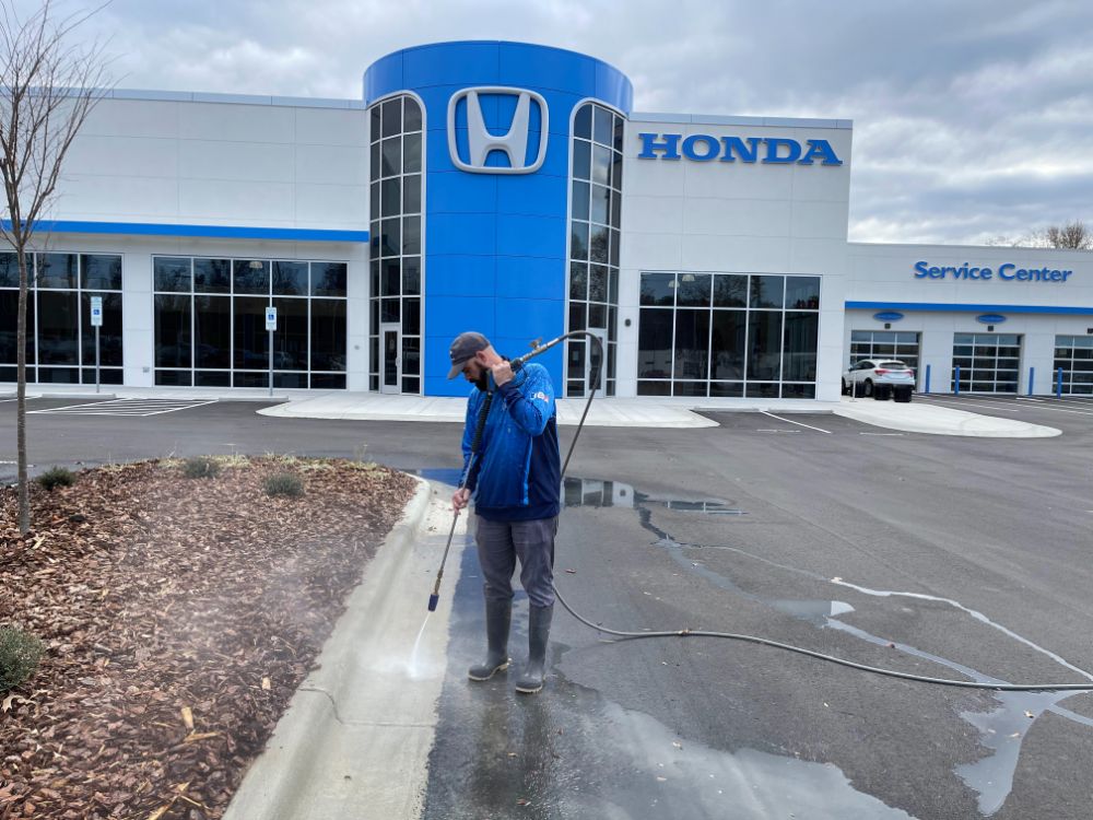 Construction Cleanup at Vann York Honda in High Point, NC